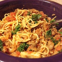Mushroom, Kale and Boca Spaghetti